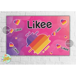 Изображение товара -  Плакат “Лайки / Лайк / Like“ Розовый 120х75 см на детский День рождения -