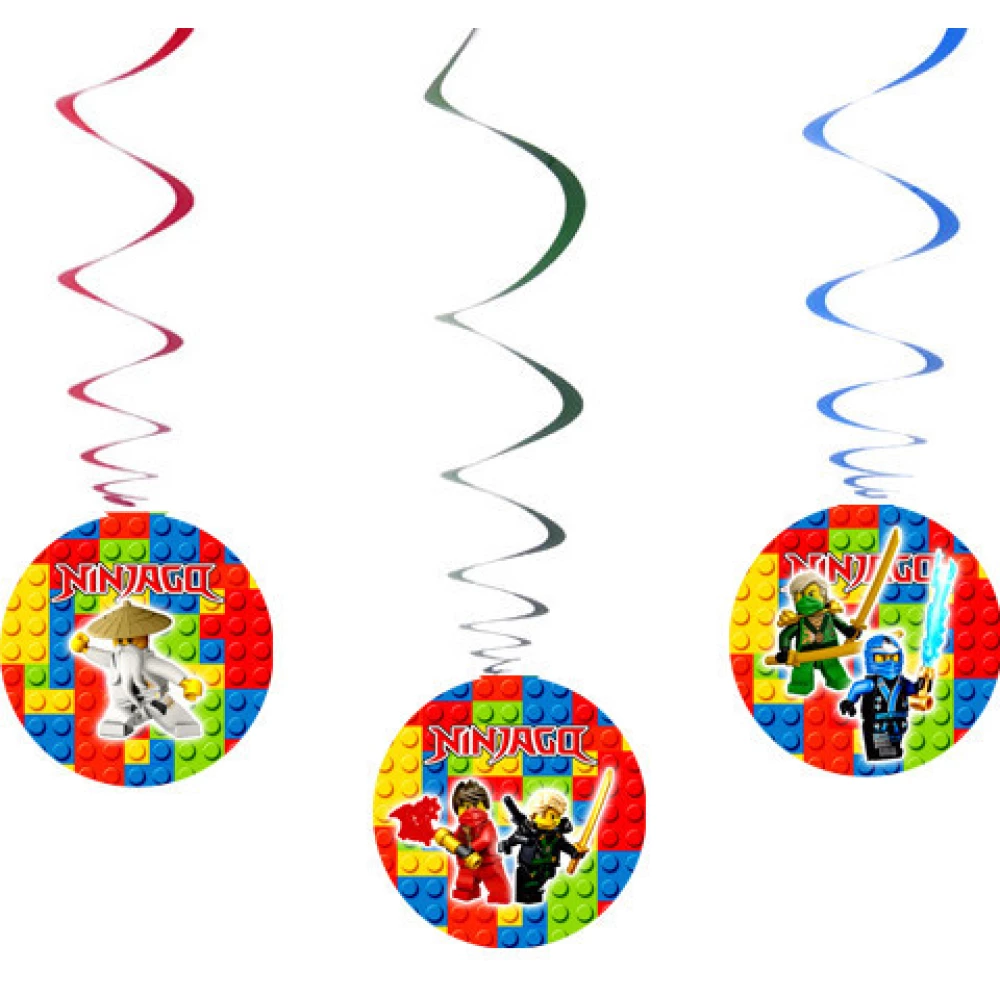 Подвески “Лего Ниндзяго“ (6 шт) (спиральки бумажные Редкие малотиражные) -