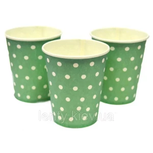 Изображение товара -  Стаканчики Мятный горох (10шт/уп. 180 мл.) бумажные одноразовые детские -