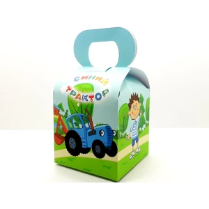 Изображение товара -  Коробочка “Синий трактор“ для подарков и угощений 10х10х10 малотиражные -