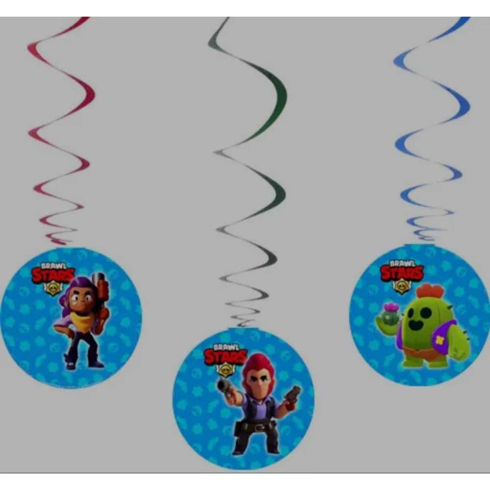 Гирлянды (6шт/уп.) “Бравл Старс“ (подвески-спиральки бумажные) -