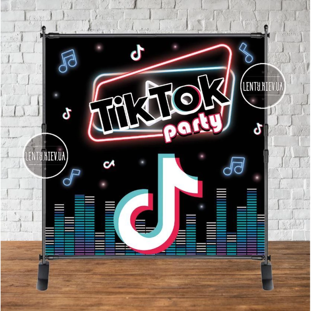 Баннер 2х2м “Тик Ток“ - Фотозона (виниловый) - (Без каркаса)-