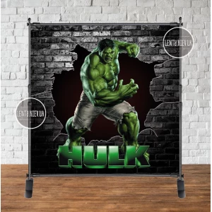 Изображение товара - Баннер 2х2м “Халк“- Фотозона (виниловый ) на день рождения (без каркаса) -