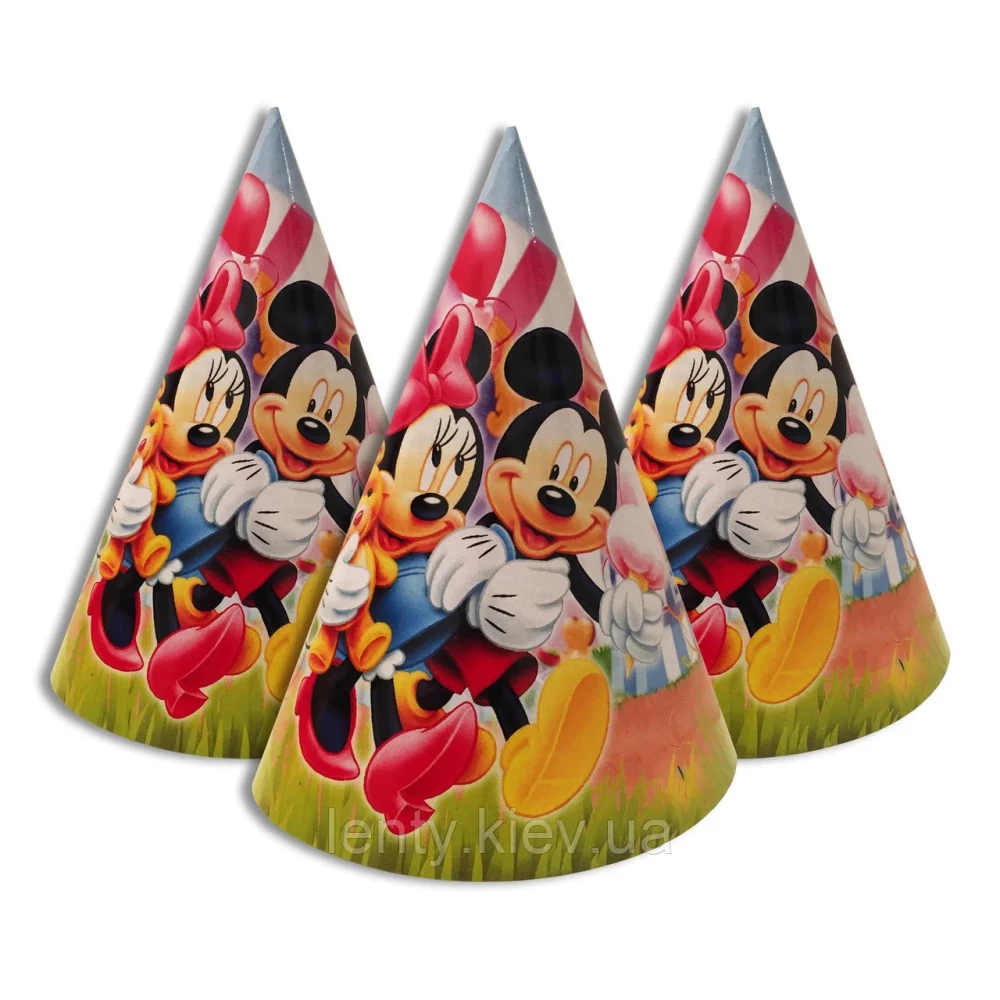Колпачки,Микки и Мини с мороженным праздничные карнавальные 16 см (1шт)-