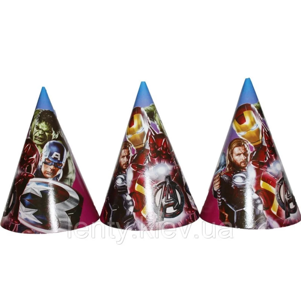 Колпачки, Мстители/Супергерои/AVENGERS / Марвел праздничные карнавальные 16 см (1шт)-