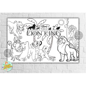 Изображение товара - Плакат - Раскраска “Король Лев“ 120х75 см