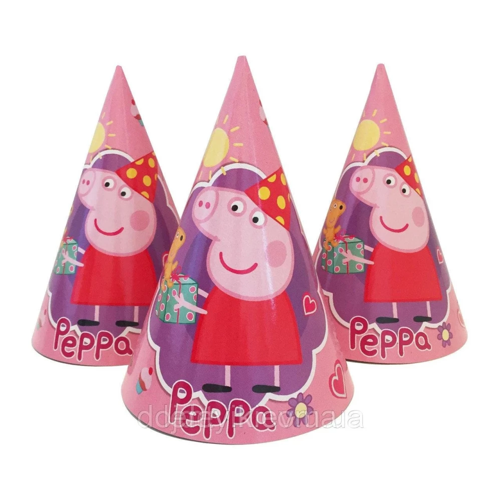 Ковпачки,Свинка Пеппа рожевий святкові карнавальні 16 см (1шт)-