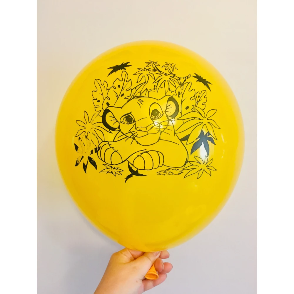 Шарики  “Король Лев“ воздушные с рисунком поштучно 12“ (30см) (ассорти)