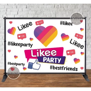 Изображение товара - Баннер 3х2м “Лайки“ Фотозона (виниловый) на День рождения -