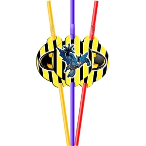 Зображення товара -  Коктейльні трубочки з гофрою Бетмен/Бетмен (Жовта смужка) (10 шт.) малотиражне видання-