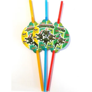 Изображение товара -  Коктейльные трубочки с гофрой Черепашки ниндзя (10 шт.) малотиражное издание-