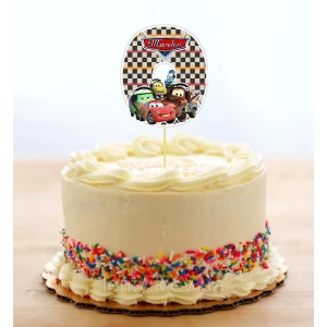 Изображение товара - Топпер-цифра (от 0 до 10см цифра) вырубка “Тачки Маквин“ (1шт)- 0