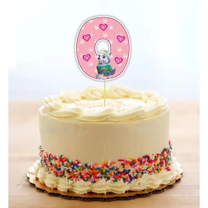 Изображение товара - Топпер-цифра (от 0 до 10см цифра) вырубка “Щенячий патруль“ Розовый (1шт)- КАРТОН 0