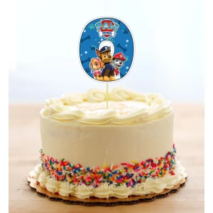 Изображение товара -  Топпер-цифра (от 0 до 10см цифра) вырубка “Щенячий патруль“ синий (1шт)- КАРТОН 0