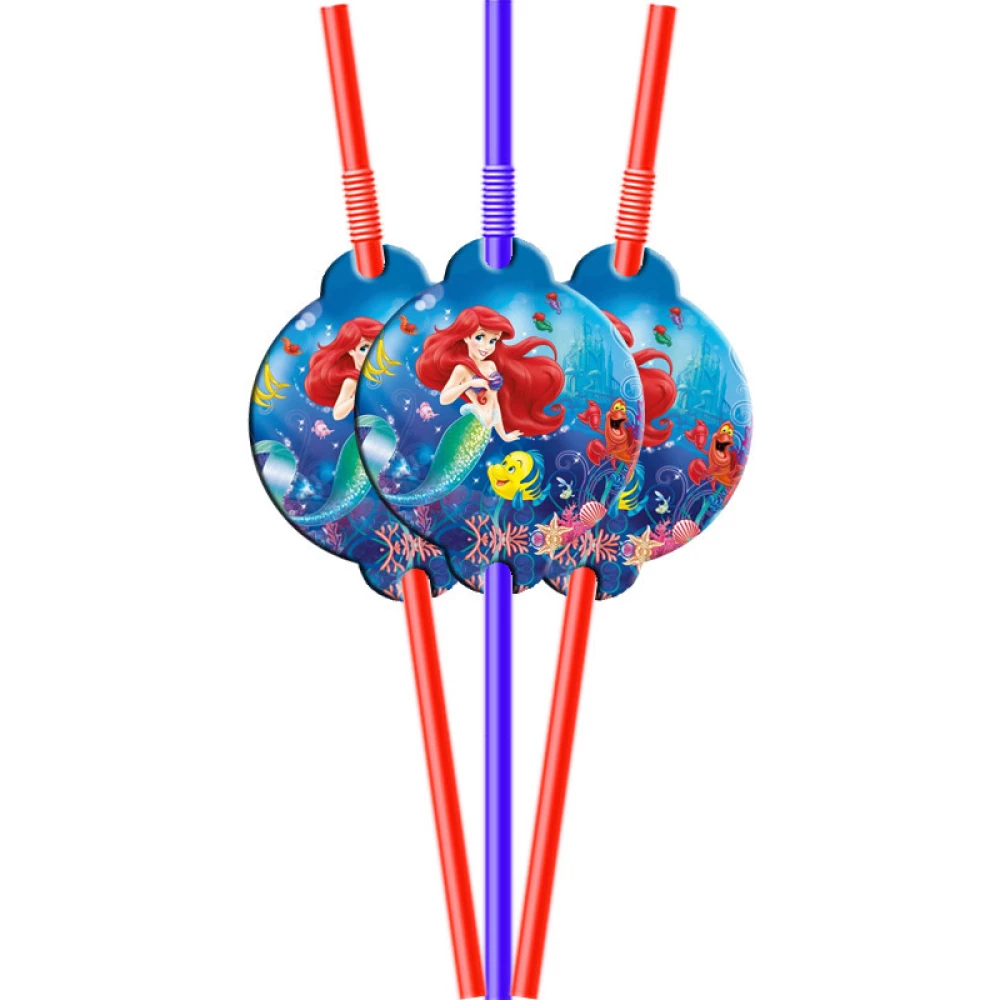 Коктейльні трубочки “Русалочка Аріель /Аріель“ з гофрою (10 шт.) малотиражне видання-