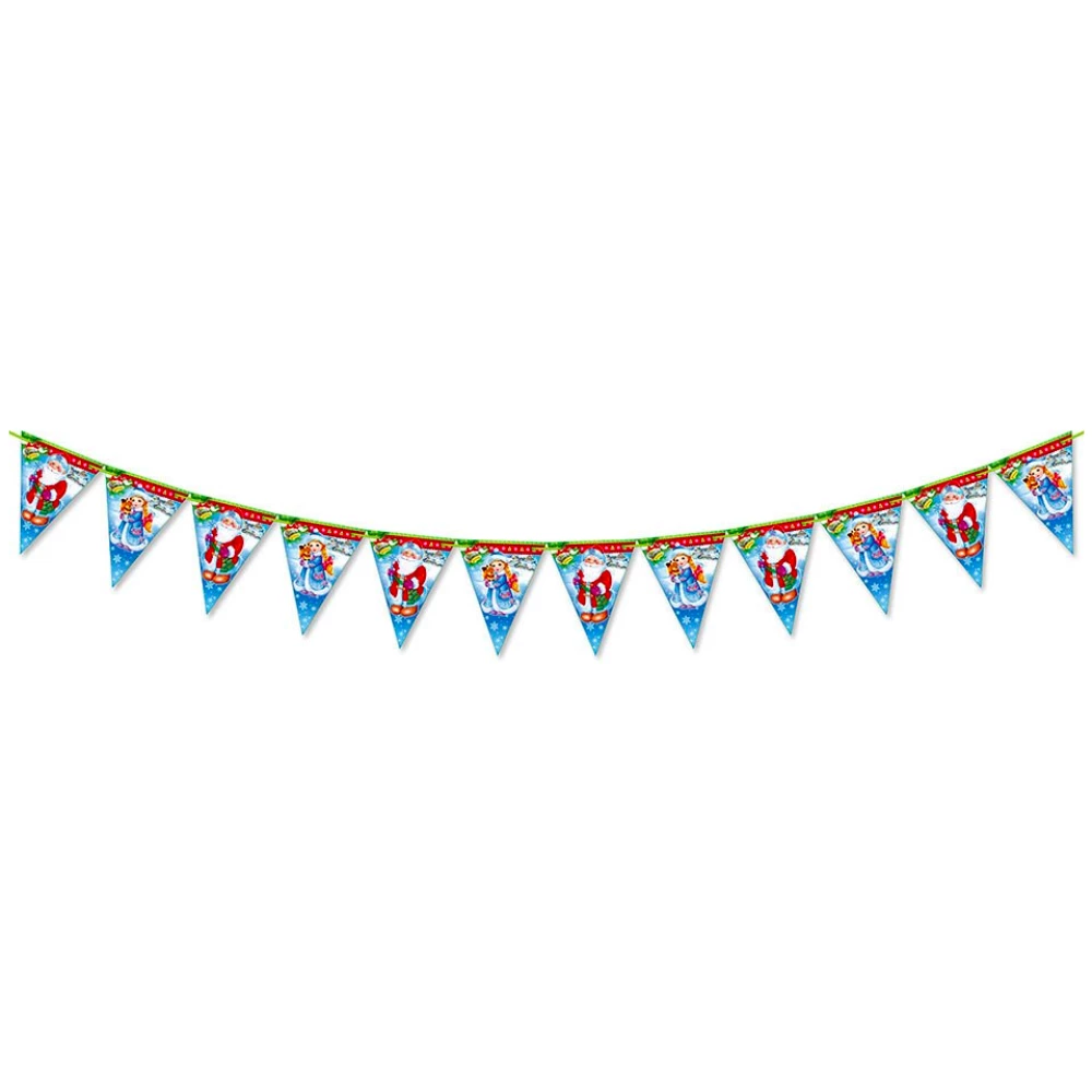Гирлянда Вымпел “Новогодняя“ (Дед Мороз, Снегурочка) 240х185мм