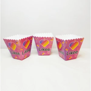 Изображение товара -  Коробочка для попкорна “Лайки / Лайк / likee“ Поштучно 10см высота