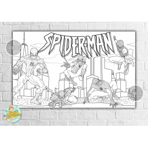 Изображение товара - Плакат Раскраска “Человек паук“ 120х75 см