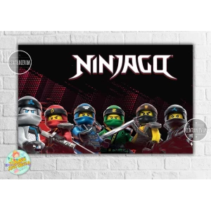 Изображение товара -  Плакат “Ниндзяго“ Герои 120х75 см на детский День рождения -