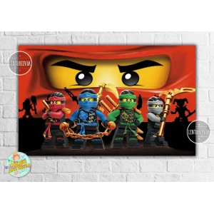 Изображение товара -  Плакат “Ниндзяго“ красный фон “глаза“ 120х75 см на детский День рождения -