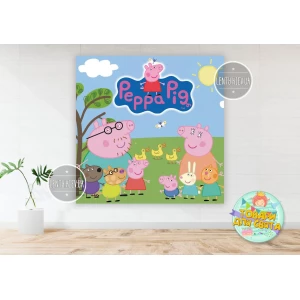 Изображение товара -  Плакат “Свинка Пеппа“ 1,5х1,5 метра (Тематический) для фотозоны -