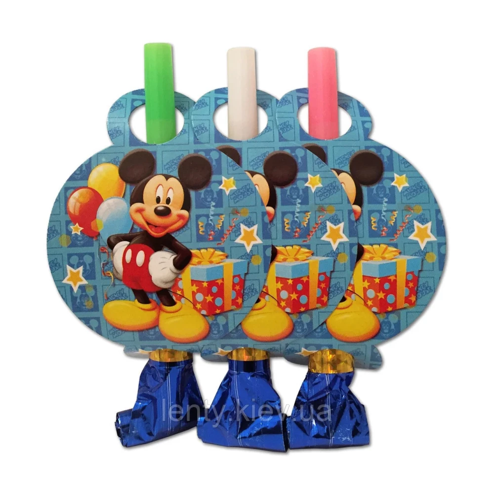 Язычки - гудки карнавальные Микки Маус, (6 шт./уп.) -