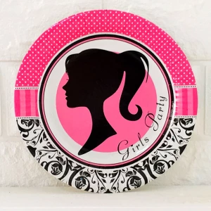 Изображение товара -  Набор тарелок тематических Барби “Girl Party/вечеринка для девочек“ 8шт/уп