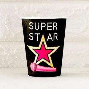 Изображение товара -  Стаканчики “Super star/Супер звезда“ бумажных с рисунком (8 шт./уп.)  220 мл -