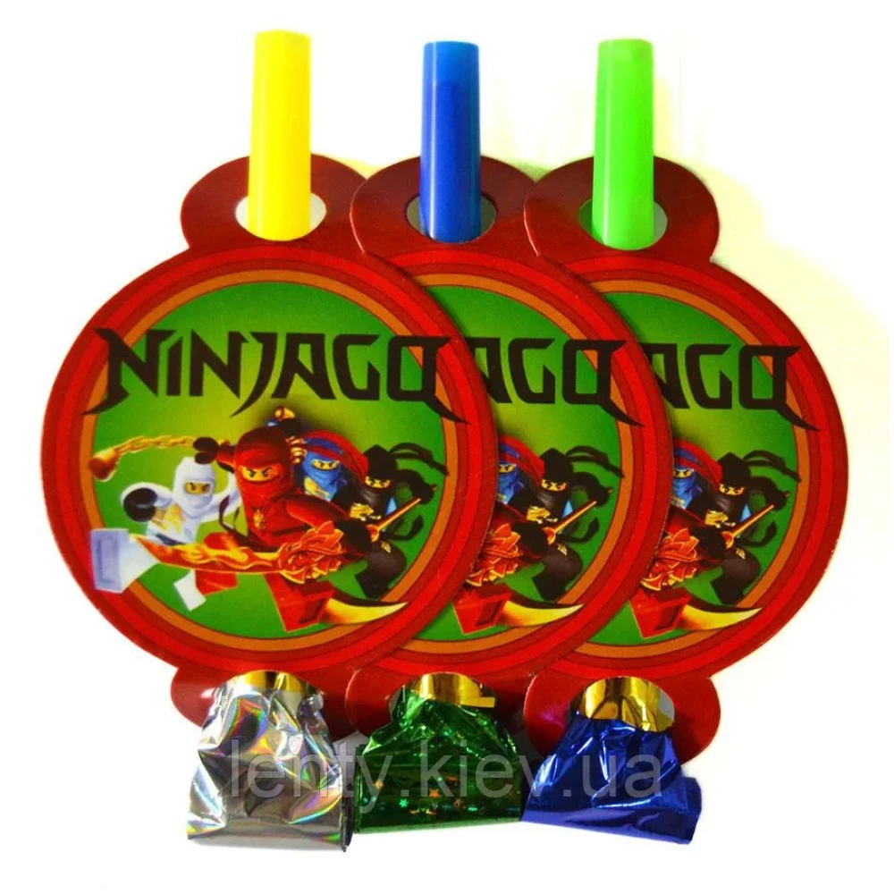 Язычки - гудки карнавальные (6 шт./уп.) - Ниндзяго, Оранжевый