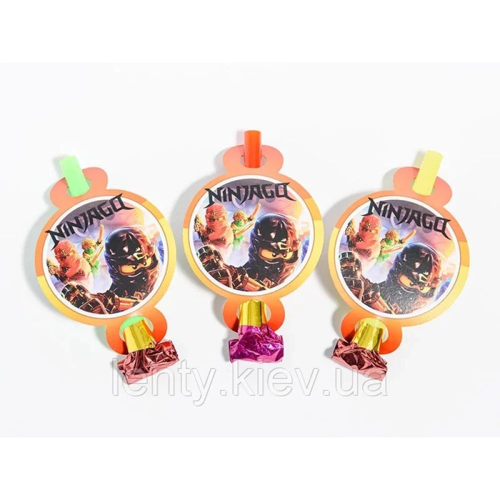 Язычки - гудки карнавальные (6 шт./уп.) - Ниндзяго, Разные цвета