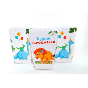 Изображение товара -  Коробочки для попкорна “Динозаврики“ 5шт/уп. 14х9х9 см -