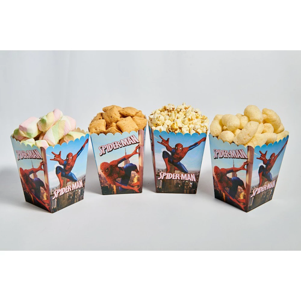 Коробочки для попкорна (12 см высота, 5шт/уп.) Человек Паук герои мультфильмов - День Рождения