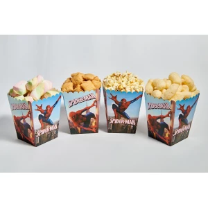 Изображение товара -  Коробочки для попкорна (12 см высота, 5шт/уп.) Человек Паук герои мультфильмов - День Рождения