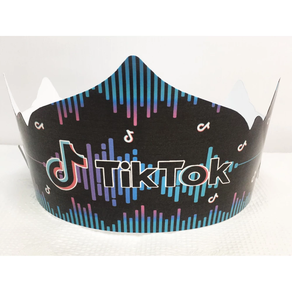 Корона картонная “Тик Ток“ тематические на детский День рождения -