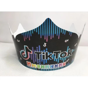 Изображение товара - Корона картонная “Тик Ток“ тематические на детский День рождения - Именинник (Рус.)