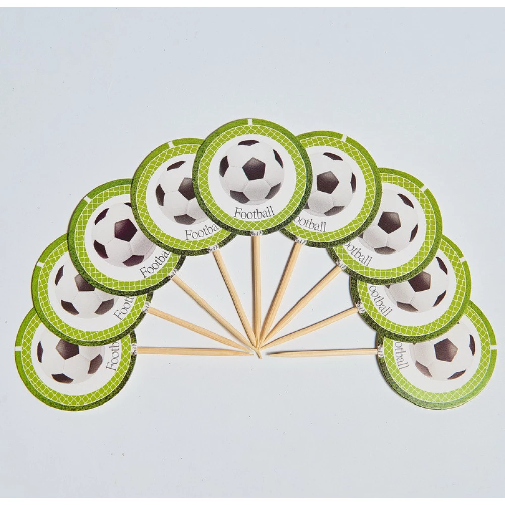 Набір Топери для кексів, мафінів, капкейків Тематичні (10 шт./пач.) (Картон) — Футбол, Різні кольори