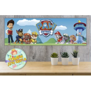 Изображение товара -  Плакат “Щенячий патруль“ голубой 30х90 см для Кенди - бара (Тематический) -