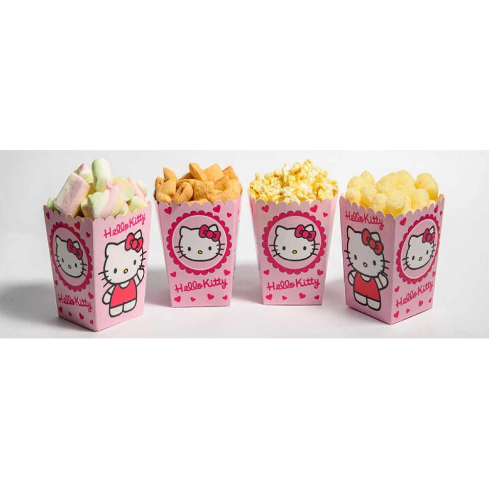 Коробочки для попкорна (12 см высота, 5шт/уп.) Кошечка Китти герои мультфильмов - День Рождения