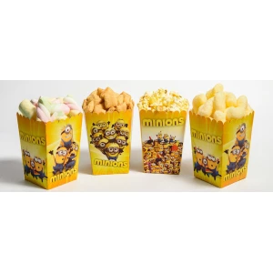 Изображение товара -  Коробочки для попкорна (12 см высота, 5шт/уп.) Миньоны герои мультфильмов - День Рождения