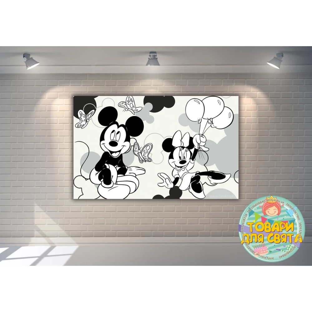 Плакат - Раскраска “Микки и Минни Маус“ 120х75 см