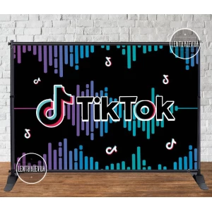 Изображение товара - Баннер 3х2м ““Тик Ток“ №2. на День рождения - Фотозона (виниловый) (каркас отдельно)