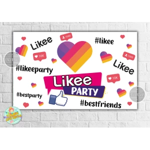 Изображение товара -  Плакат “Лайки / Лайк / Like“ Белый 120х75 см на детский День рождения -