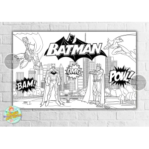 Изображение товара - Плакат-Раскраска “Бетмен / Batman“ 120х75 см
