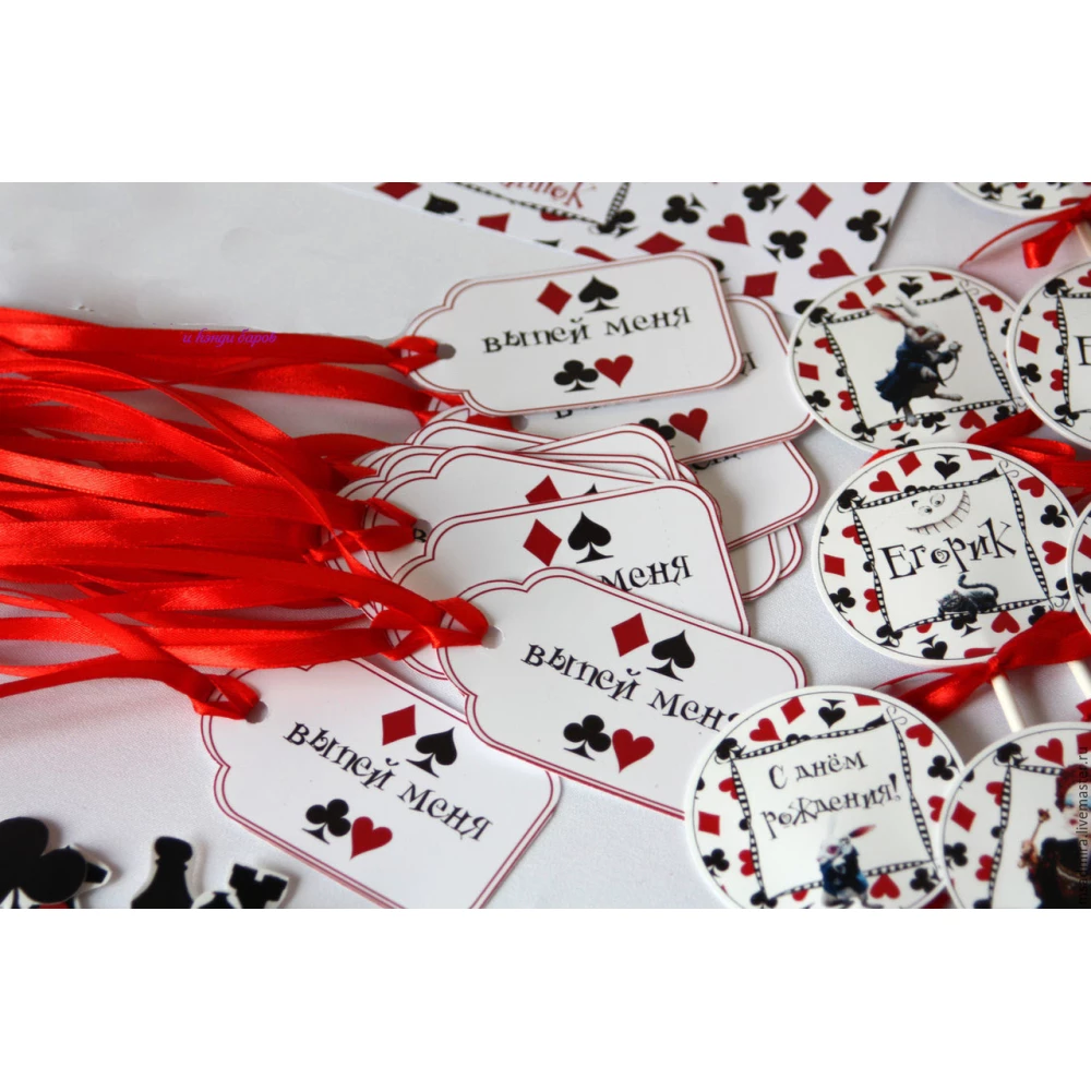 Бирки для еды тематические из картона -малотиражные издания-