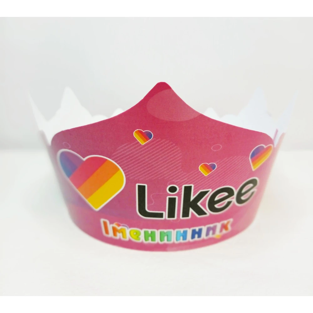 Корона картонная “Лайки / Лайк / Likee“ тематические на детский День рождения - “Іменинник“ (Украинский)