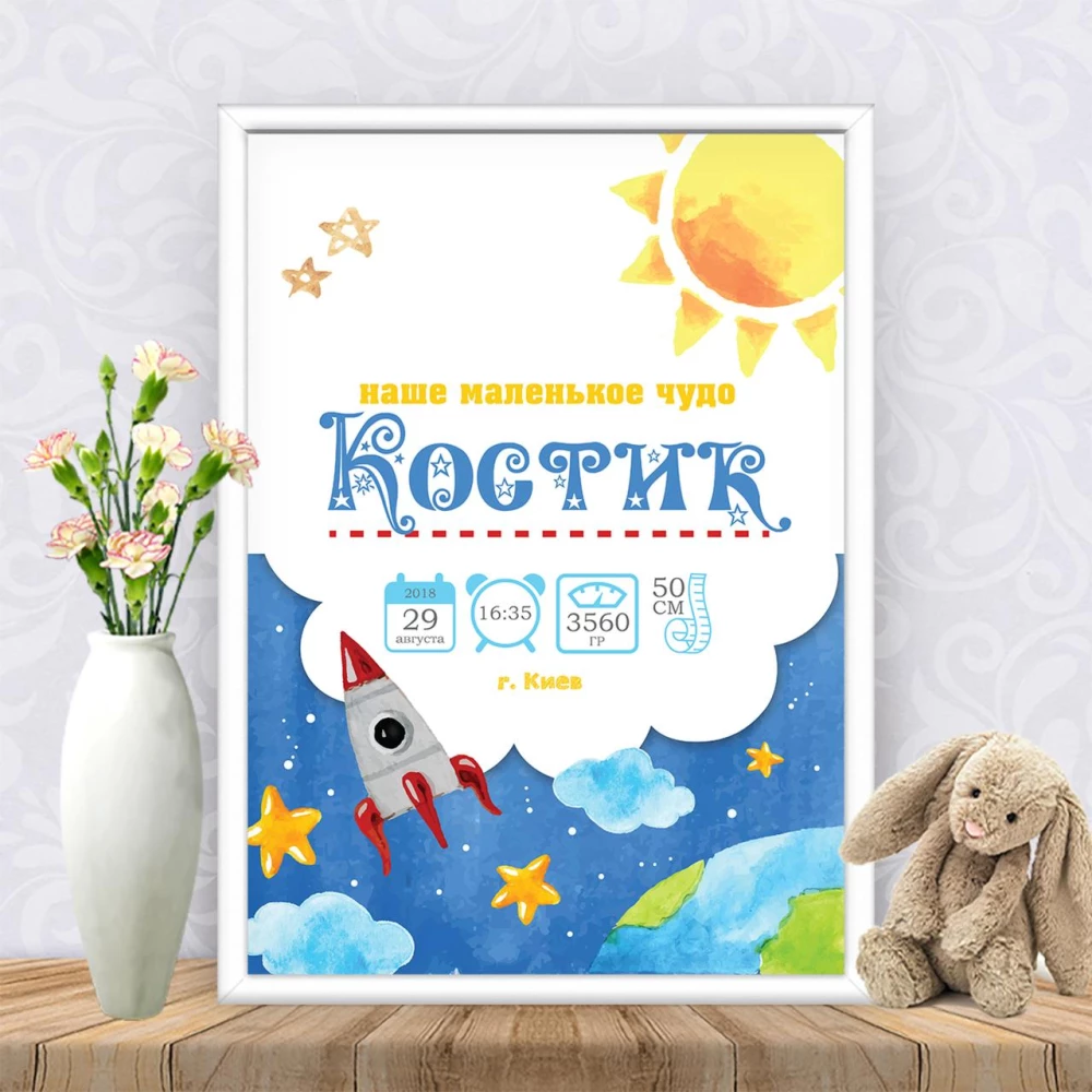 Метрика “Космос“ Печать в виде постера А4