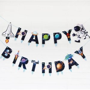 Изображение товара -  Гирлянда HAPPY BIRTHDAY в стиле “Космос“ (разноцветные) до 4,5-х метров