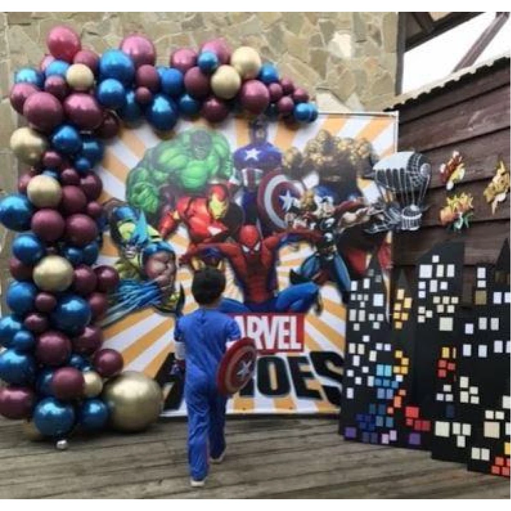 Баннер 2х2м “Мстители / Супергерои / AVENGERS / Марвел“ - Фотозона (баннер) на День рождения -