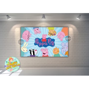 Изображение товара -  Плакат “Свинка Пеппа и друзья“ 120х75 см на детский День рождения-