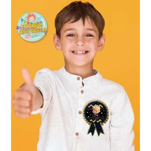 Изображение товара -  Тематический значок “Босс молокосос. Черно-золотой“